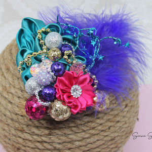 Mardi Gras Carnival Inspired Fascinator Hair clip